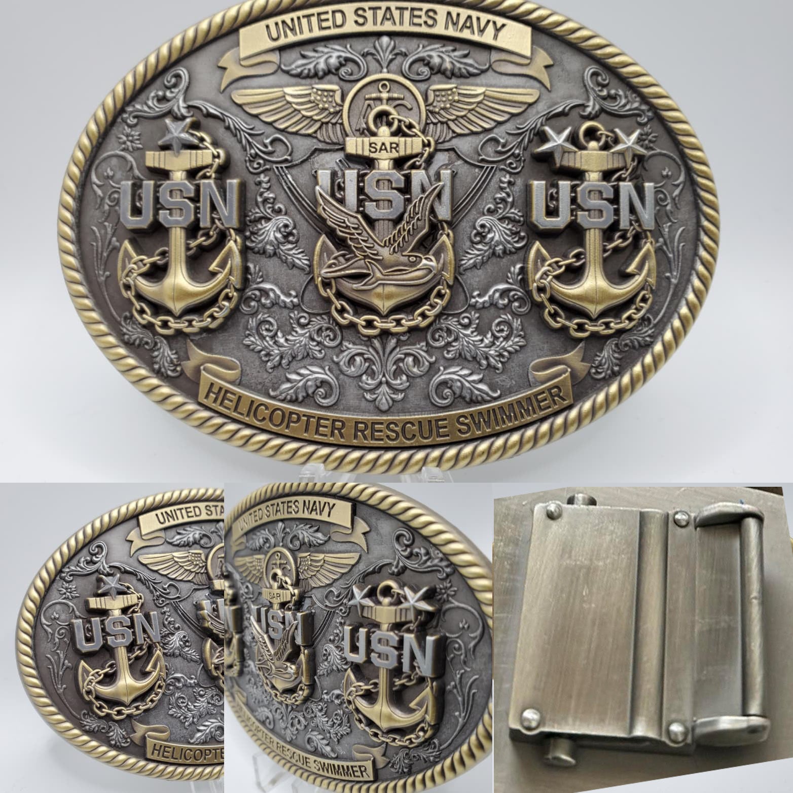 Helicopter Rescue Swimmer (SAR), CPO Belt Buckle – Patriot Design