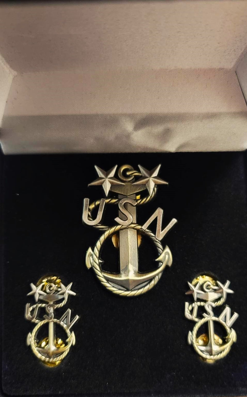 MCPO Heritage Anchor Collar Devices and Cover Pins Set