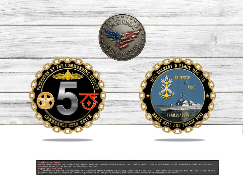 Custom Coins for USS Delbert Black CO