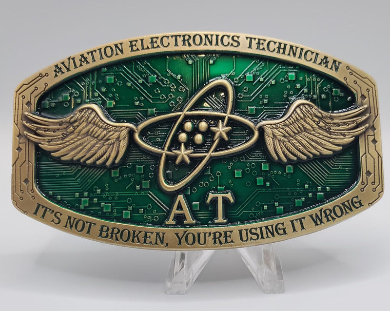 Aviation Electronics Technician, (AT) Belt Buckle