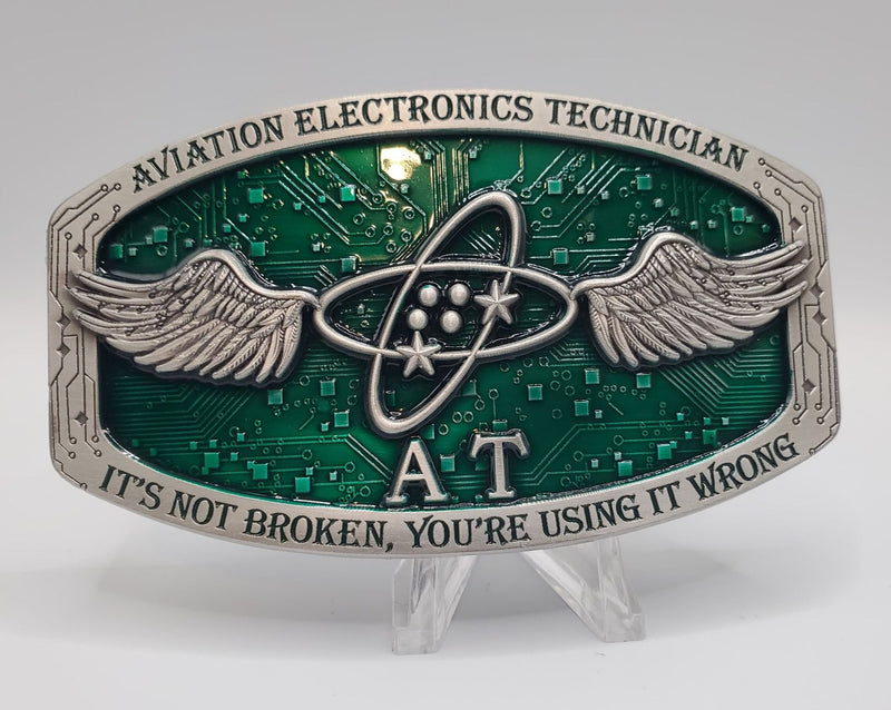 Aviation Electronics Technician, (AT) Belt Buckle