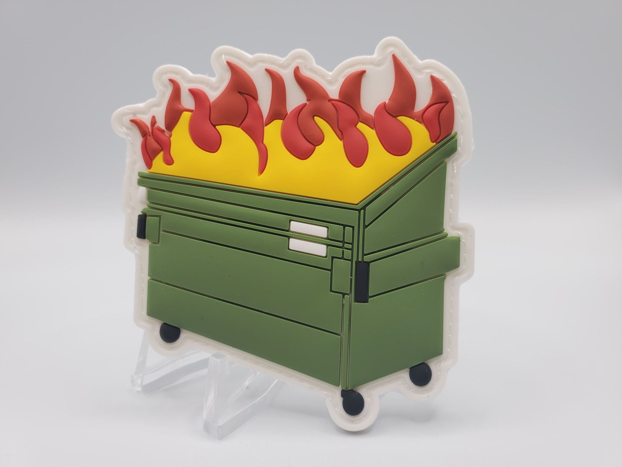 Dumpster Fire Green Dumpster Embroidered Iron-On Patch – Winks For Days
