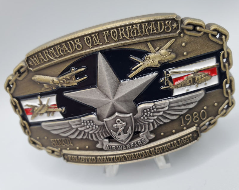 Enlisted Aviation Warfare Specialist, (EAWS) Belt Buckle