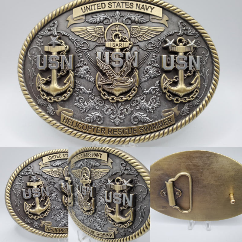 Helicopter Rescue Swimmer (SAR), CPO Belt Buckle