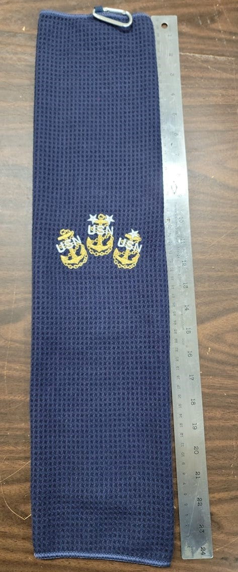 Tri-Anchor Embroidered Golf Towel