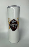 GA Nat champ 20oz skinny glitter Tumbler